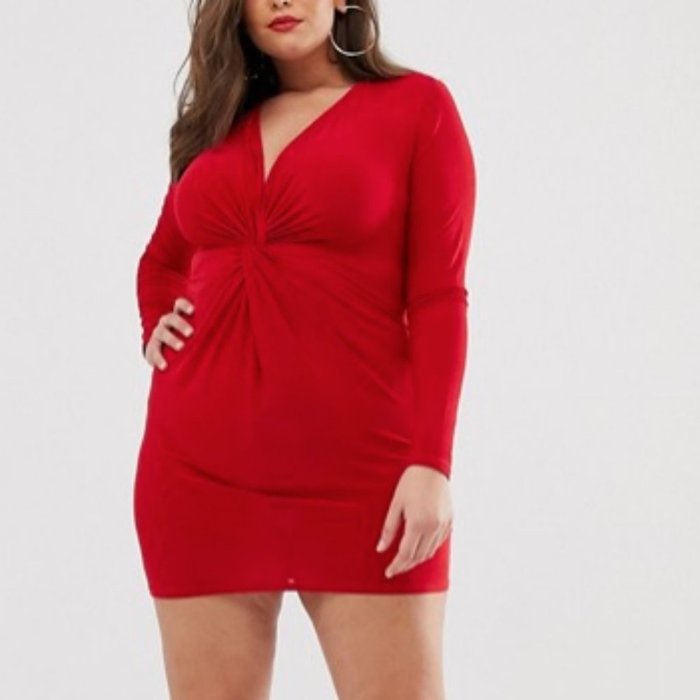 Koco & K London size 16 red knot front mini dress